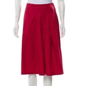 MICHAEL KORS red pleated knee length skirt